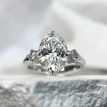 D Colour VVS Oval Cut GRA Certified 2CT Moissanite Diamond Ring Silver Promise Engagement Wedding Fine Jewellery